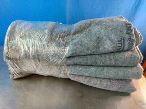 Lot of 4 Gray, Quilted Moving Blankets