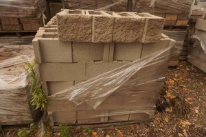 Pallet of Chicopee Masonary Decorative Interlocking Retaining Wall Block