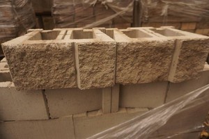 Pallet of Chicopee Masonary Decorative Interlocking Retaining Wall Block