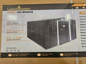 2026 - Unused - LandHonor - 6ft x 8ft Galvanized Apex Roof Metal Shed - LHR-MS0608