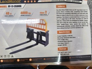 2026 - Unused - LandHonor - Pallet Fork - PF-11-3500G