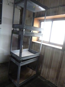 Three 2-Tier Rolling Metal Carts
