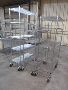 Three Wire Metal Shelving on Casters