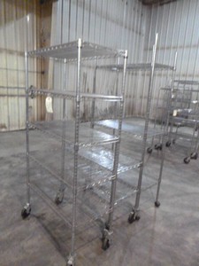 Three Wire Metal Shelving on Casters