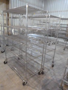 Two Wire Metal Shelving on Casters