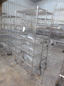 Two Wire Metal Shelving on Casters