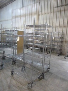 Two Wire Metal Shelving on Casters