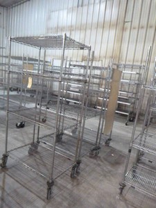 Three Wire Metal Shelving on Casters