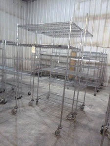 Two Wire Metal Shelving on Casters