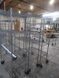 Three Wire Metal Shelving on Casters