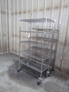Two Wire Metal Shelving on Casters
