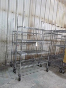 Two Wire Metal Shelving on Casters