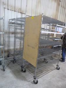 Three Wire Metal Shelving on Casters