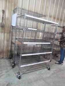 Two Wire Metal Shelving on Casters