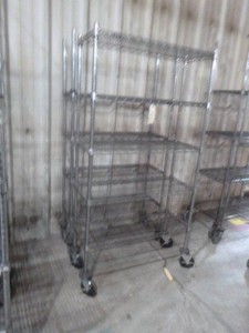 Two Wire Metal Shelving on Casters