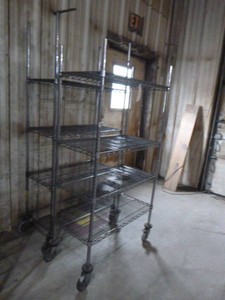 Two Wire Metal Shelving on Casters