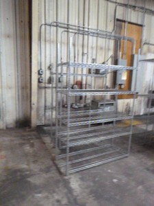 Two Wire Metal Shelving with a Set of Casters