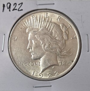 1922 Silver Peace Dollar -  AU