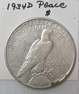 1934 D Silver Peace Dollar - Key Date