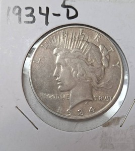 1934 D Silver Peace Dollar - Key Date