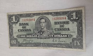 Bank of Canada 1 Dollar Bill - 1937-VERY COLLECTIBLE