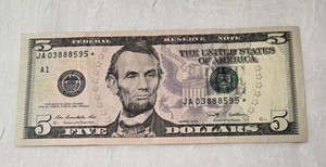 5 Dollar Star Note-VERY CRISP
