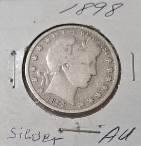 1898 US Silver Barber Half Dollar - AU- VERY COLLECTIBLE