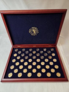 &nbsp1999 to 2008-The Morgan Mint  - 50  (24K) Gold Plated State Quarters Set in Wooden Presentation Box- (EYE CATCHING)