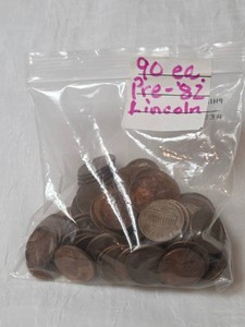 90 Mixed Date prior to 1982 Lincoln Cents
