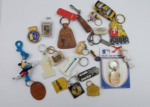 Vintage Keychain Collection - Mixed Souvenir, Novelty & Collectible Key Rings