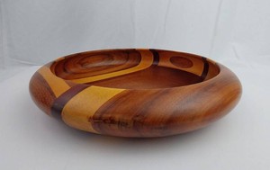 Decorative Wooden Bowl - Malacca Woodcraft Inlaid Malaysian Timber