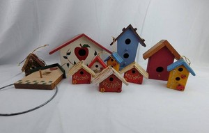 Birdhouses - Hand-Painted Wooden Bird House Collection (Lot of 11)