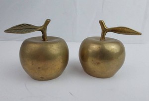 Brass Apple Bells - Decorative Fruit Bell Pair