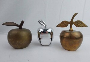 Apple Bells - Assorted Metal Decorative Bells, 3pc