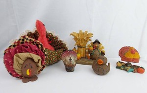 Thanksgiving Decorations - Turkey & Harvest Figurines