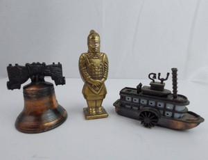 Decorative Figurines - Bell, Knight & Steamboat (Lot of 3)