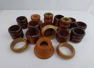 Wooden Napkin Rings & Candle Holders - Mixed Lot