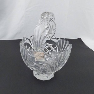 Crystal Basket - Cut Glass Decorative Basket Made in Poland