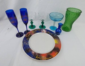 Glassware & Decorative Plate - Millennium 2000 Set