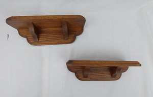 Wall Shelves - Wooden Decorative Scalloped Shelf Set
