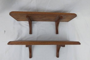 Wall Shelves - 2pc Wooden Floating Shelf Set with Backboards