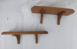 Wood Wall Shelves - 2pc Wooden Display Shelf Set
