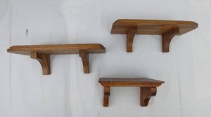 Wooden Wall Shelves - 3pc Display Shelf Set