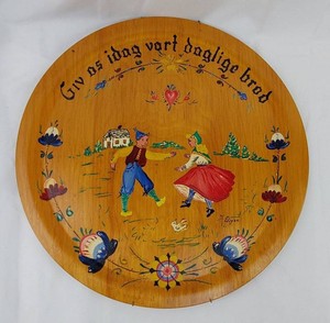 Hand-Painted Wooden Wall Plaque - Folk Art Decorative Wall Hanging