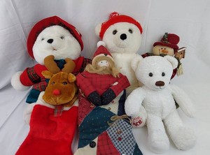 Christmas Plush Toys - Teddy Bears, Snowman, Stocking & Doll