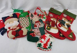 Vintage Christmas Stockings - Assorted Holiday Stocking Mixed Lot