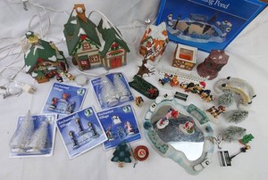 Christmas Village Decorations - Mixed Holiday Display Pieces