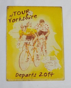 Cycling Sign - Tour of Yorkshire Departs 2014 Metal Wall Decor