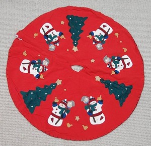 Christmas Tree Skirt - Snowman & Christmas Tree Pattern