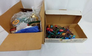 Gift Wrapping Supplies & Vintage Christmas String Lights - Mixed Lot